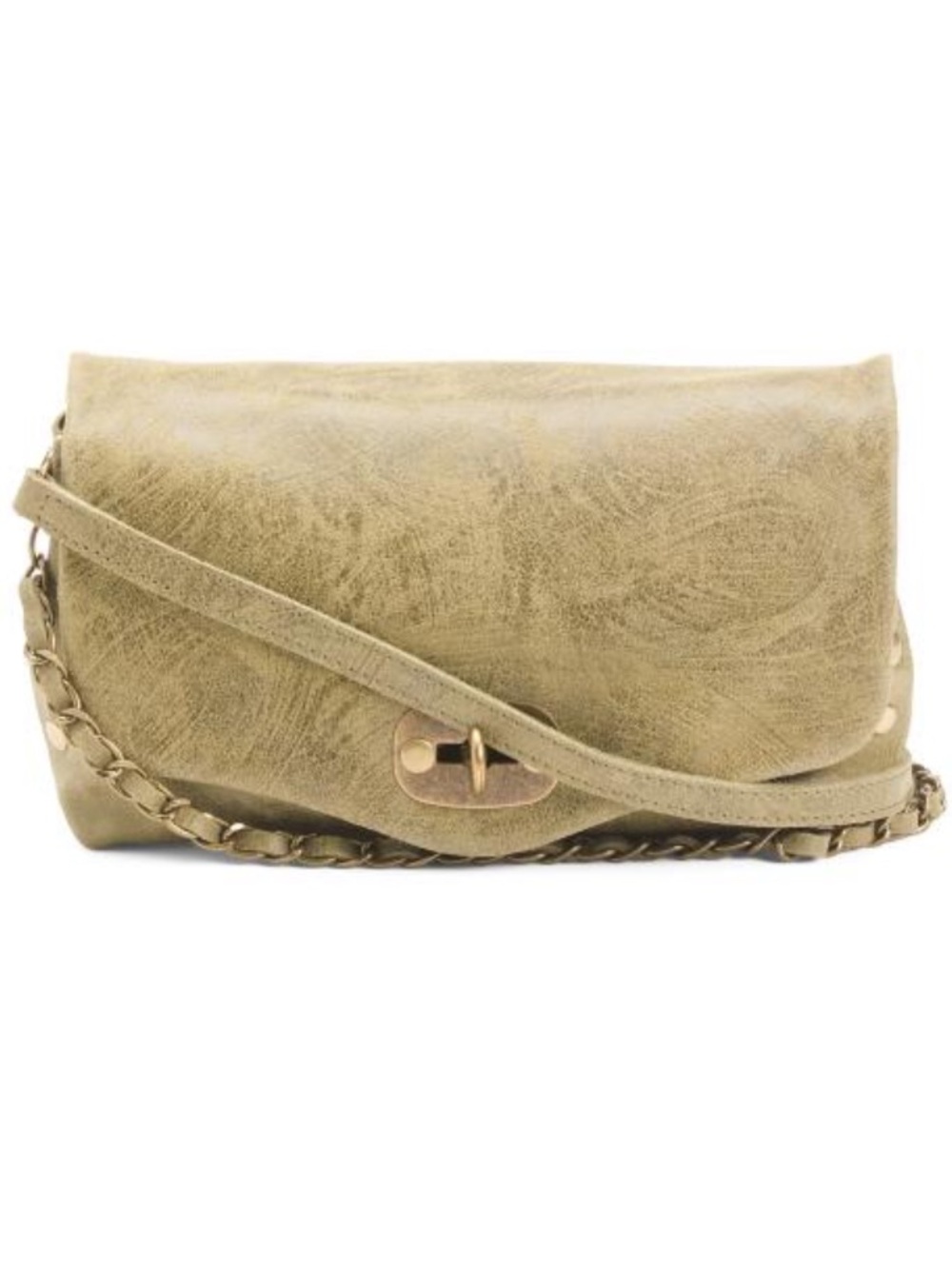 CHIARA FERRETTI leather flap over crossbody with chain strap